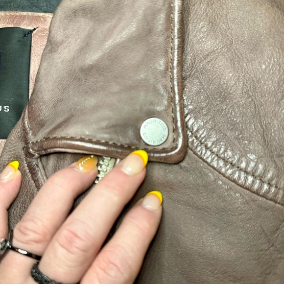 New Mauritius Distressed Leather Brown Y2K 90’s vibe Jacket Size US 8 EU M DE38 - Picture 9 of 16